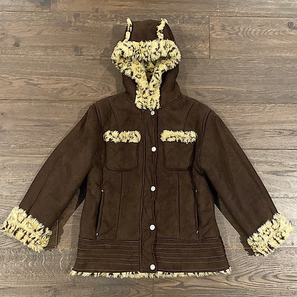 ARIZONA Girls Faux Fur/Suede Jacket EUC (Size 10/12)